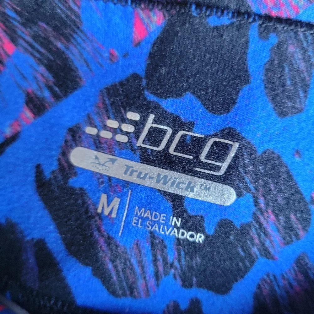 BCG | Women's Blue Black Pink Leopard Print Crop Leggings - Size M - Picture 8 of 9